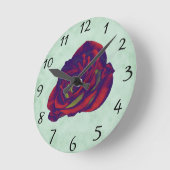 Horloge Ronde Clock Red Rose (Angle)
