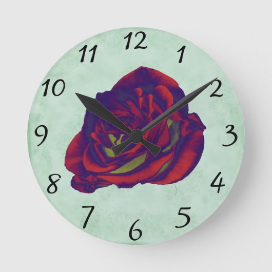 Horloge Ronde Clock Red Rose (Recto)