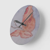 Horloge Ronde Clock rose Butterfly (Angle)