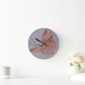 Horloge Ronde Clock rose Butterfly (Maison)