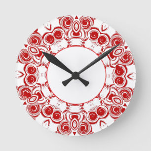 Horloge Ronde Clock rouge