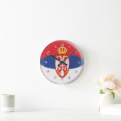 Horloge Ronde Clock Serbia Serbian flag (Maison)