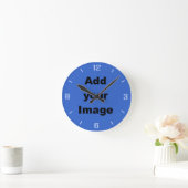 Horloge Ronde Clock template - blues - Add your Image (Maison)