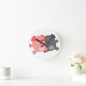 Horloge Ronde Clock Wall Black and White Cartoon (Maison)