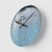 Horloge Ronde Clock - Western Grebe in harbor v3 (Angle)