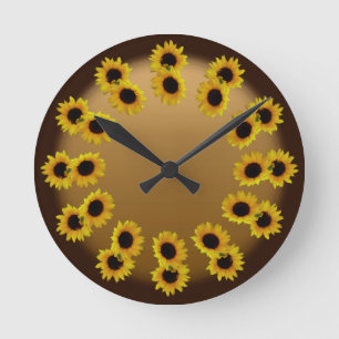 Horloge Ronde Clock Yellow Sunflower Wall Clocks