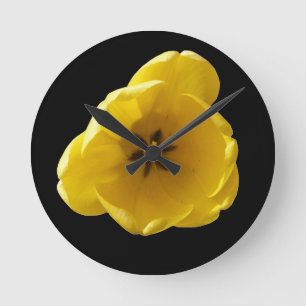 Horloge Ronde Clock Yellow Tulip