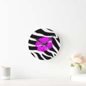 Horloge Ronde Clock Zebra Pink (Maison)