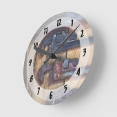 Horloge Ronde Clôtures de singes (Angle)