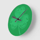Horloge Ronde Clover vert (Angle)