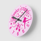 Horloge Ronde Club de danse rose (Angle)