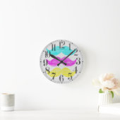 Horloge Ronde CMY Mustaches (style presse-lettres) (Maison)