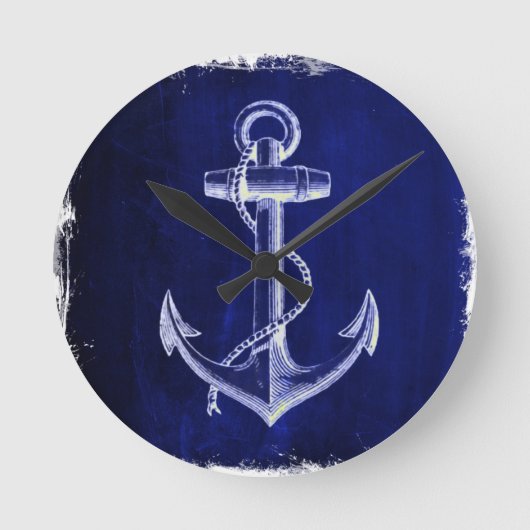 Horloge Ronde coastal chic nautical marine (Recto)