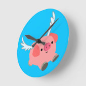 Horloge Ronde Cochon De Dessin À Charme (Angle)