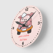Horloge Ronde Cochon de lavage (Angle)