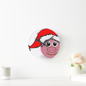 Horloge Ronde cochon de noël (Maison)
