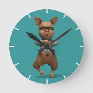 Horloge Ronde Cochon du rappeur