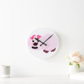 Horloge Ronde Cochon rose (Maison)