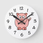 Horloge Ronde Cochon rose (Recto)