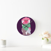 Horloge Ronde Cochon sur l'horloge des toilettes (Maison)