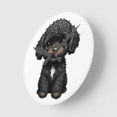 Horloge Ronde Cockapoo noir (Angle)