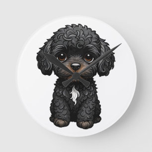 Horloge Ronde Cockapoo noir