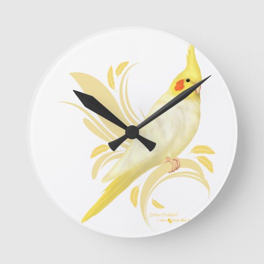 Horloge Ronde Cockatiel de Lutino (Recto)