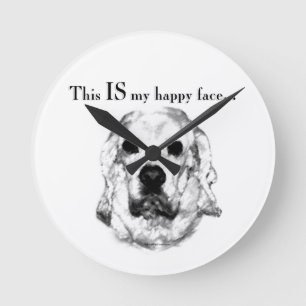 Horloge Ronde Cocker Spaniel Joyeux Visage