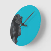 Horloge Ronde Cocker Spaniel - Noir - Modèles de race de base (Angle)