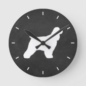 Horloge Ronde Cocker Spaniel Silhouette (Recto)