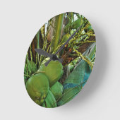 Horloge Ronde Coconuts Island Palm Tree Caraïbes USVI (Angle)