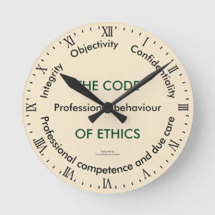 Horloge Ronde "Code de déontologie - 5 principes fondamentaux "