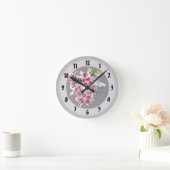 Horloge Ronde Coeur Avec Stargazer Lys (Maison)