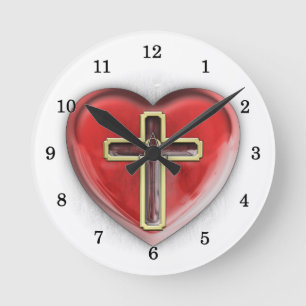 Horloge Ronde Coeur chrétien