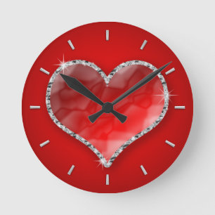 Horloge Ronde Coeur cristal