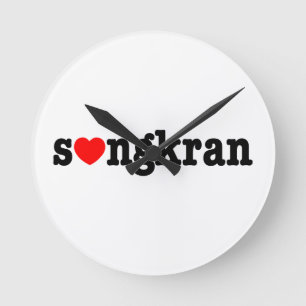 Horloge Ronde coeur de ~ de s❤ngkran (amour) Songkran
