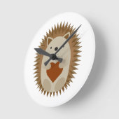 Horloge Ronde Coeur de hérisson (Angle)
