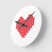 Horloge Ronde Coeur de pixel (Angle)