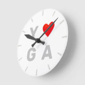 Horloge Ronde Coeur de yoga moderne (Angle)