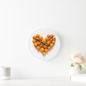 Horloge Ronde Coeur orange (Maison)