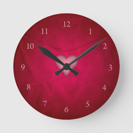 Horloge Ronde Coeur rouge de valentine (Recto)