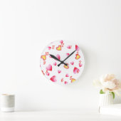 Horloge Ronde Coeur rouge mignon romantique (Maison)