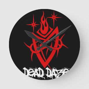 Horloge Ronde Coeur tribal Dead Daze