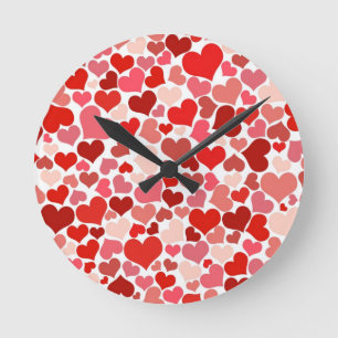 Horloge Ronde Coeurs