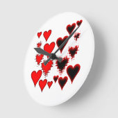 Horloge Ronde Coeurs (Angle)