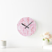 Horloge Ronde Coeurs aquarelle (Maison)