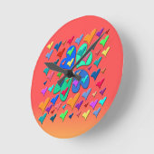 Horloge Ronde Coeurs colorés (Angle)