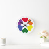 Horloge Ronde Coeurs de fierté de LGBT (Maison)