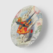 Horloge Ronde Coeurs de lapin blanc Alice Classic (Angle)