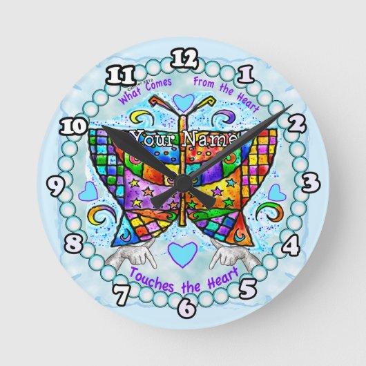 Horloge Ronde Cœurs de papillon (Recto)